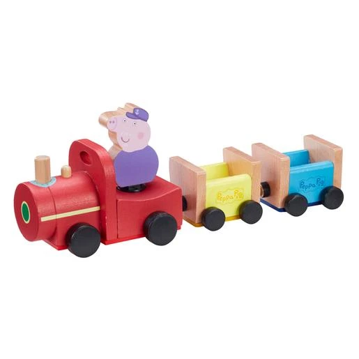 Bandai Peppa Pig - Tren De Madera Con Figura 3 Bandai Peppa Pig - Tren De Madera Con Figura