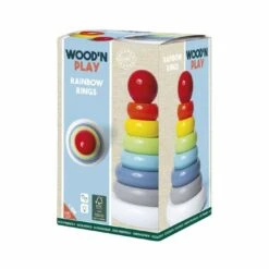 Wood’ N Play - Pirámide Arcoiris -Infantiles Periféricos Tienda medias 1708