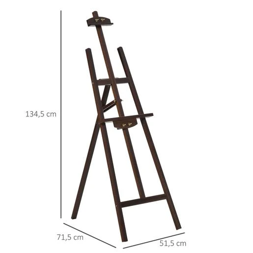 Homcom - Caballete De Madera Con Trípode Marrón 5 Homcom - Caballete De Madera Con Trípode Marrón - Imagen 3