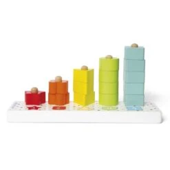 WoodnPlay - Torres De Piezas De Madera Apilables Para Contar -Infantiles Periféricos Tienda medias 1935