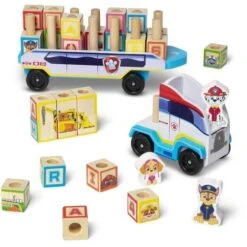 Patrulla Canina - Camión De Bloques ABC Educativo De Madera, 33 Piezas, Juguete De Desarrollo ㅤ -Infantiles Periféricos Tienda medias 2133