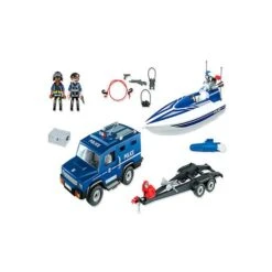 Playmobil - Coche De Policia Con Lancha - 5187 -Infantiles Periféricos Tienda medias 414