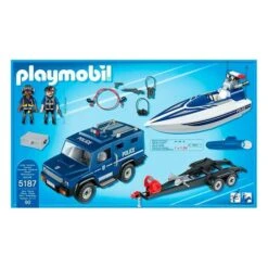 Playmobil - Coche De Policia Con Lancha - 5187 -Infantiles Periféricos Tienda medias 415